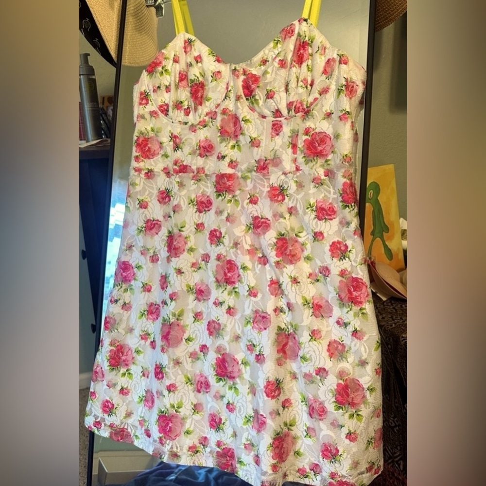 NWT Betsey Johnson Ali White Pink Mini Dress - Picture 2 of 13